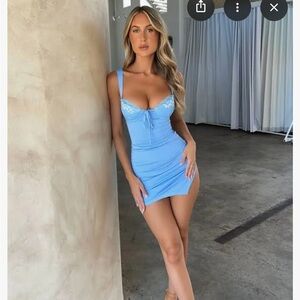 NWT Outcast Dionne Mini Dress - Light Blue